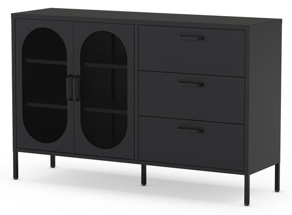 Černá komoda 140x90 cm Diora – Marckeric