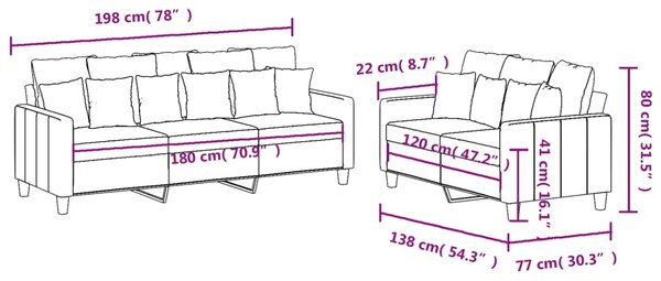 2dílná sedací souprava s poduškami světle šedá textil 3201664