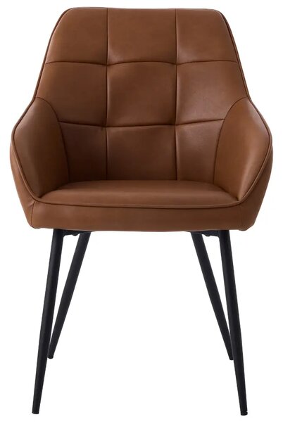 Unique Furniture Hnědá koženková jídelní židle Nolan