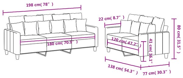 2dílná sedací souprava s poduškami krémová textil 3201666