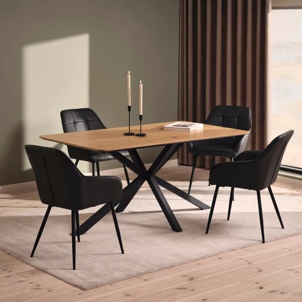 Unique Furniture Tmavě šedá koženková jídelní židle Nolan