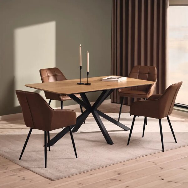 Unique Furniture Hnědá koženková jídelní židle Nolan