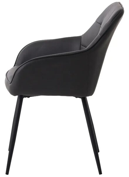 Unique Furniture Tmavě šedá koženková jídelní židle Nolan