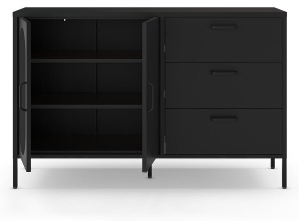 Černá komoda 140x90 cm Diora – Marckeric