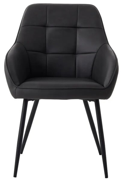 Unique Furniture Tmavě šedá koženková jídelní židle Nolan