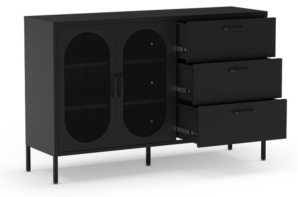 Černá komoda 140x90 cm Diora – Marckeric