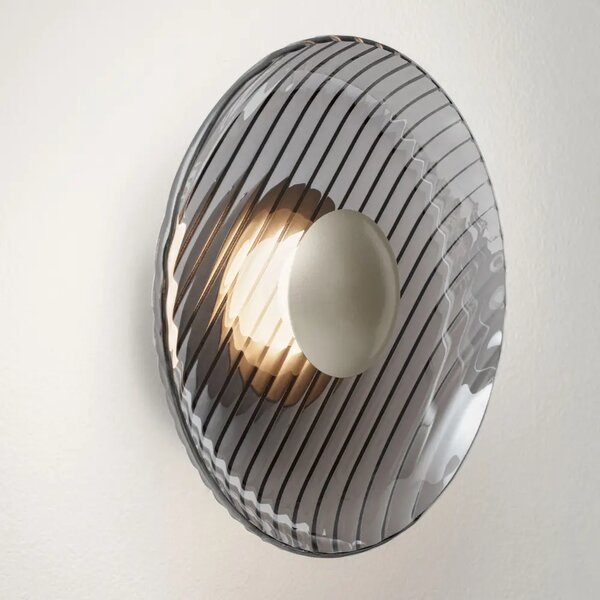 Nova Luce Kouřově šedé skleněné nástěnné LED světlo Lavina 25 cm