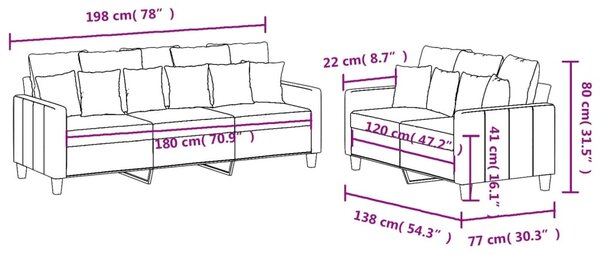 2dílná sedací souprava s poduškami tmavě šedá textil 3201665