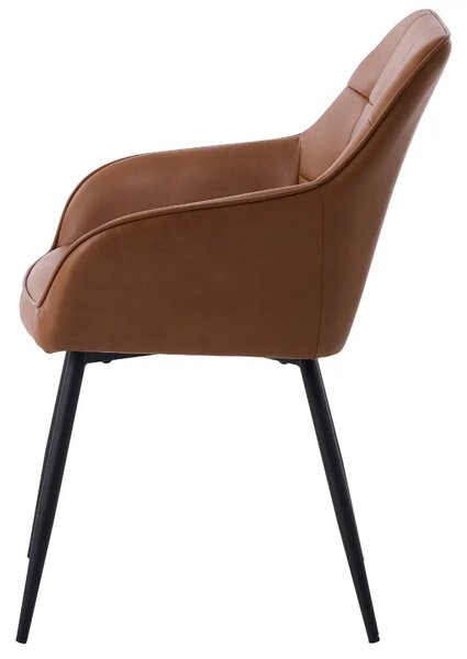 Unique Furniture Hnědá koženková jídelní židle Nolan