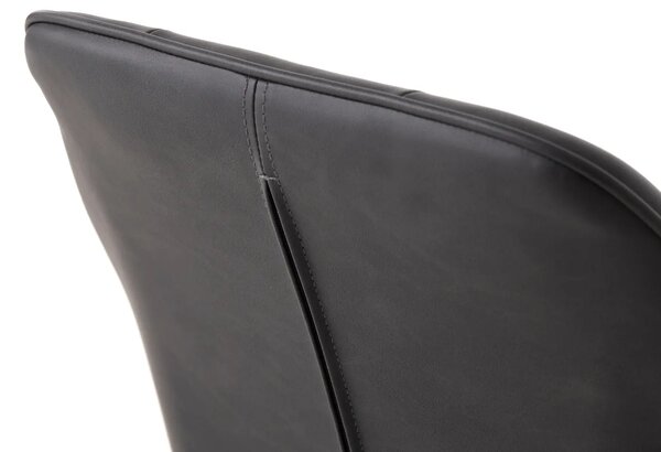 Unique Furniture Tmavě šedá koženková jídelní židle Nolan