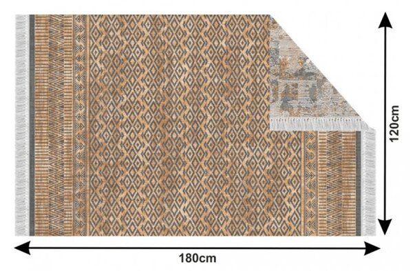 TEMPO Oboustranný koberec, vzor / hnědá, MADALA Rozměr: 120x180 cm