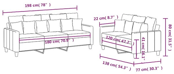 2dílná sedací souprava s poduškami černá textil 3201668