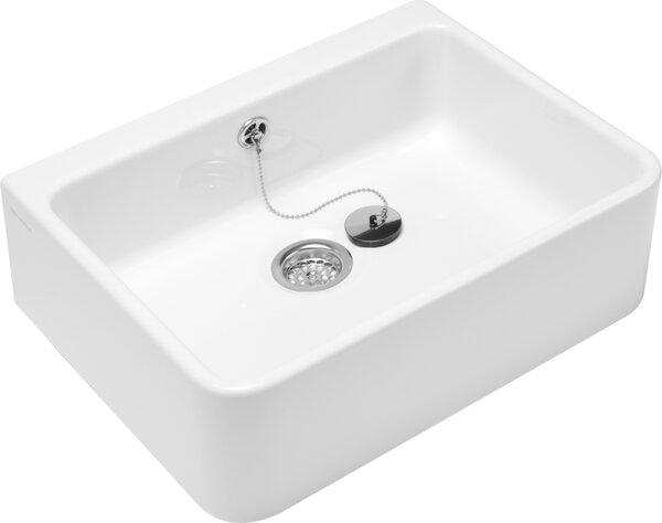 Villeroy & Boch O.novo - Keramický dřez 595x500x200 mm, s přepadem, alpská bílá 63220001
