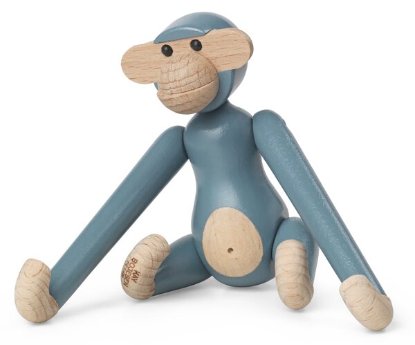 Dřevěná opička Monkey Mini Vintage Blue 9,5 cm