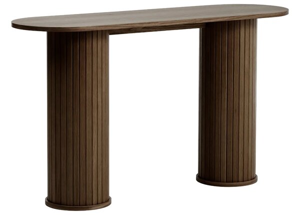 Unique Furniture Tmavý dubový toaletní stolek Nola 130 x 40 cm
