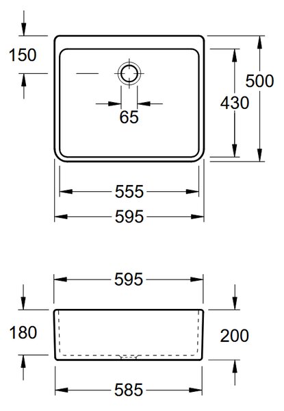 Villeroy & Boch O.novo - Keramický dřez 595x500x200 mm, s přepadem, alpská bílá 63220001