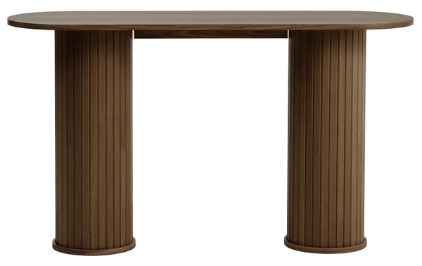 Unique Furniture Tmavý dubový toaletní stolek Nola 130 x 40 cm