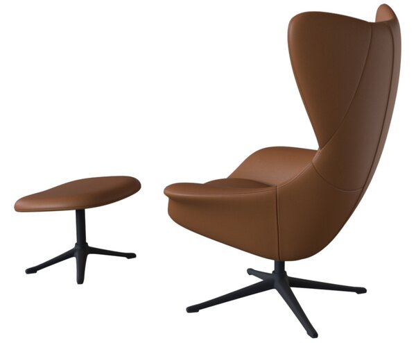 -25 % Dny MOMENTI– Koňakově hnědé kožené lounge křeslo FLEXLUX STILO III