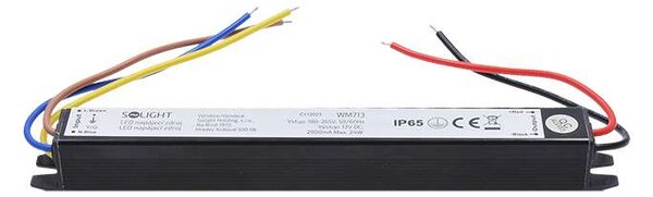 Napájecí zdroj z 230 V na 12 V pro LED osvětlení, 2A, 24W, IP65, šedá