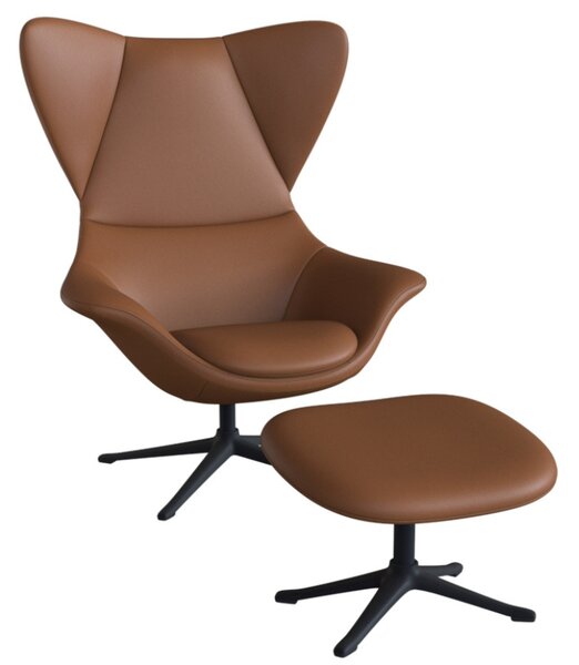 -25 % Dny MOMENTI– Koňakově hnědé kožené lounge křeslo FLEXLUX STILO III