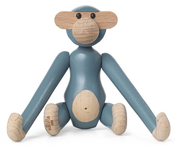 Dřevěná opička Monkey Mini Vintage Blue 9,5 cm