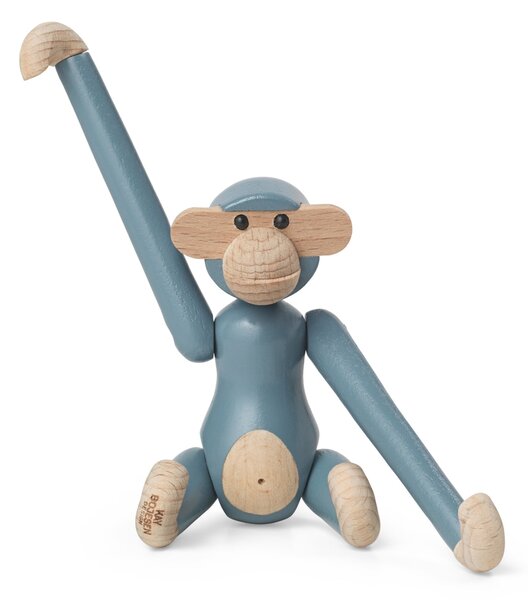 Dřevěná opička Monkey Mini Vintage Blue 9,5 cm