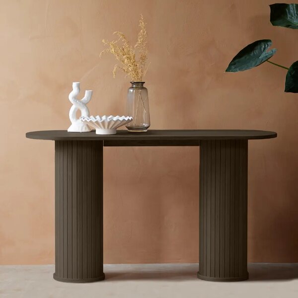 Unique Furniture Tmavý dubový toaletní stolek Nola 130 x 40 cm