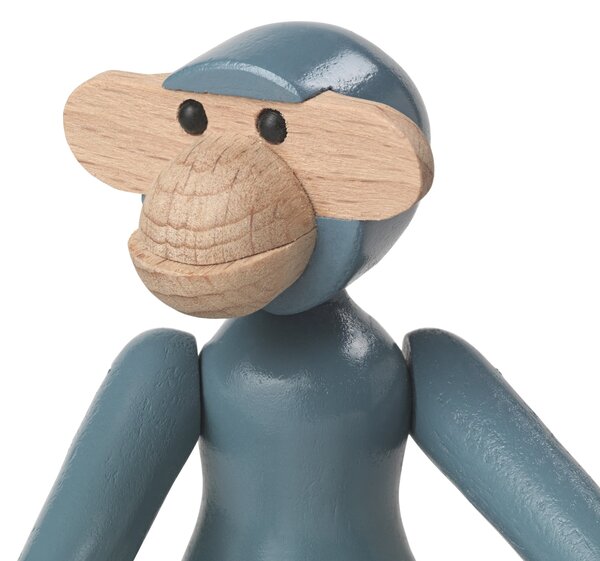 Dřevěná opička Monkey Mini Vintage Blue 9,5 cm
