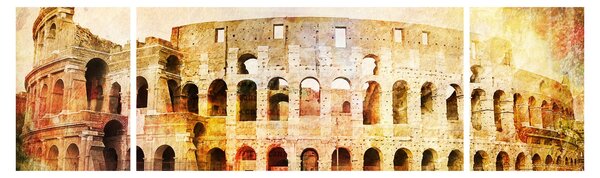 Obraz - Digitální malba, koloseum, Řím, Itálie (170x50 cm)