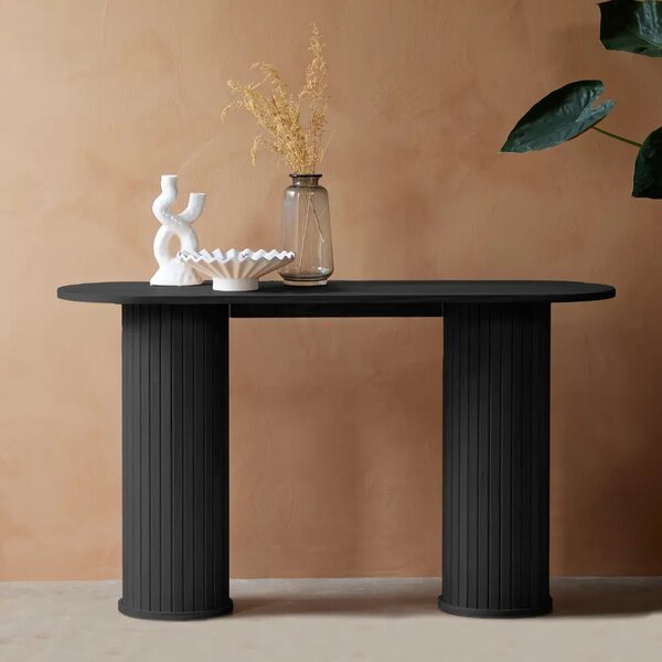 Unique Furniture Černý dubový toaletní stolek Nola 130 x 40 cm
