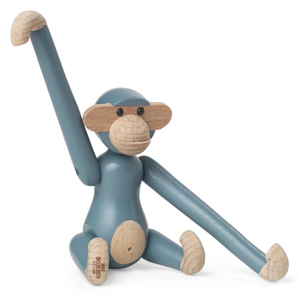 Dřevěná opička Monkey Mini Vintage Blue 9,5 cm