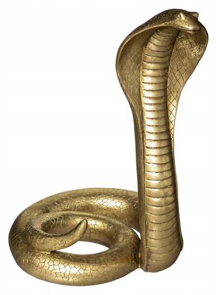 DEKORATIVNÍ FIGURKA z polyresinu KOBRA zlatá 36 cm