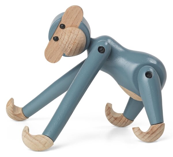 Dřevěná opička Monkey Mini Vintage Blue 9,5 cm