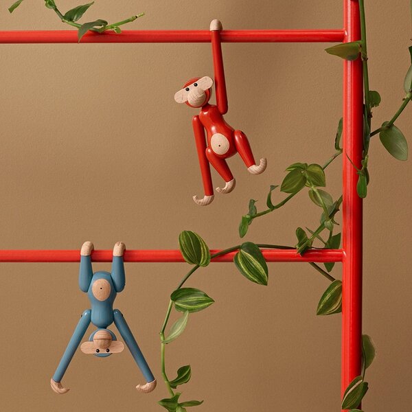 Dřevěná opička Monkey Mini Vintage Blue 9,5 cm
