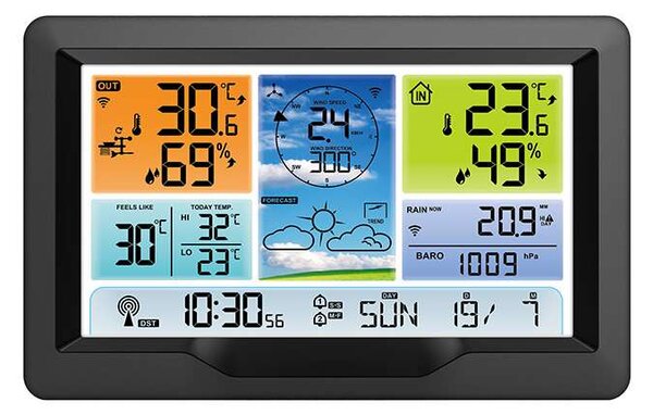Profesionální meteostanice TE90, černá