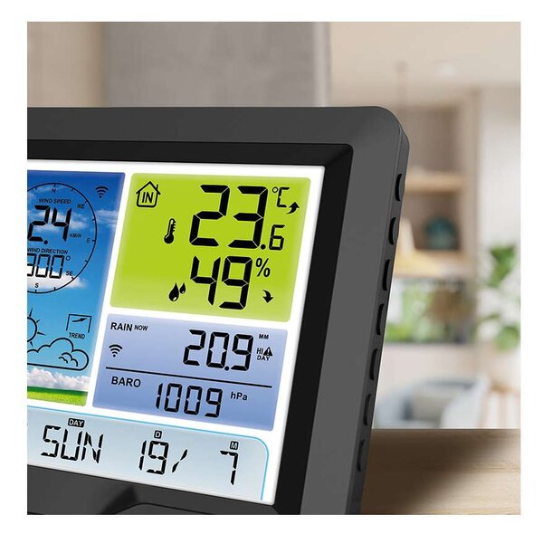 Profesionální meteostanice TE90, černá