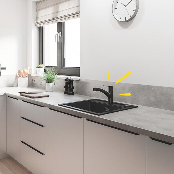 GROHE Start - Páková dřezová baterie s výsuvnou sprchou, černá matná 303072431
