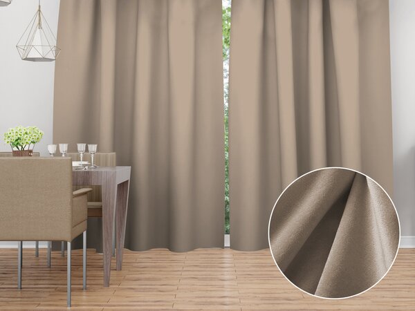 Biante Sametový závěs Velvet Premium SVP-042 Béžovohnědý - šířka 135 cm 135x140 cm