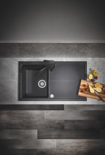 GROHE Start - Páková dřezová baterie s výsuvnou sprchou, černá matná 303072431