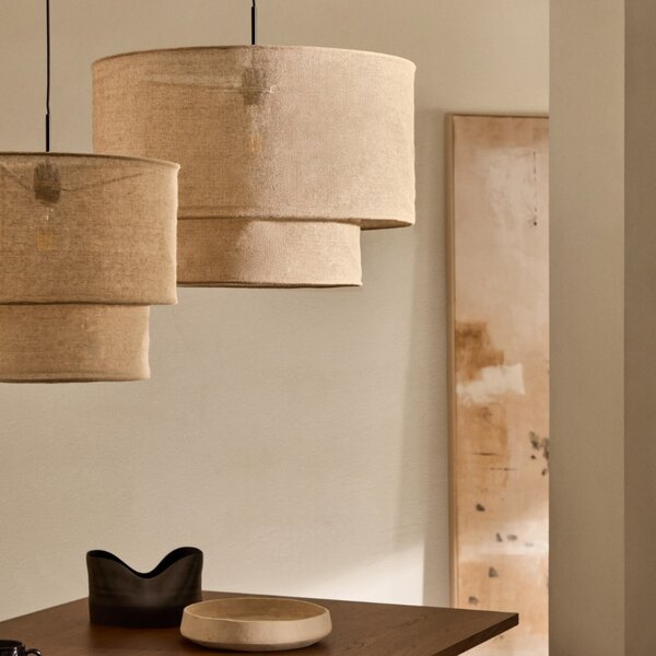 Béžové lněné stínidlo Kave Home Mariela 60 cm