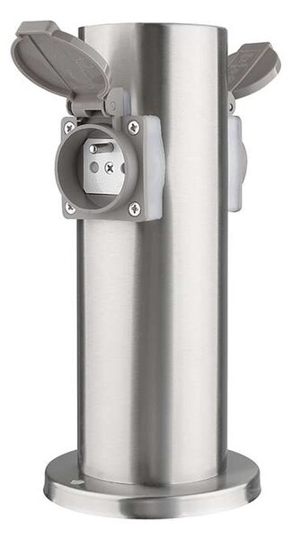 Zahradní sloupek 230V 2Z - PG10, stříbrná