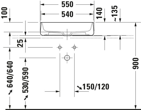 Duravit Zencha - Umyvadlová mísa 550x390 mm, WonderGliss, matný antracit 23735513791