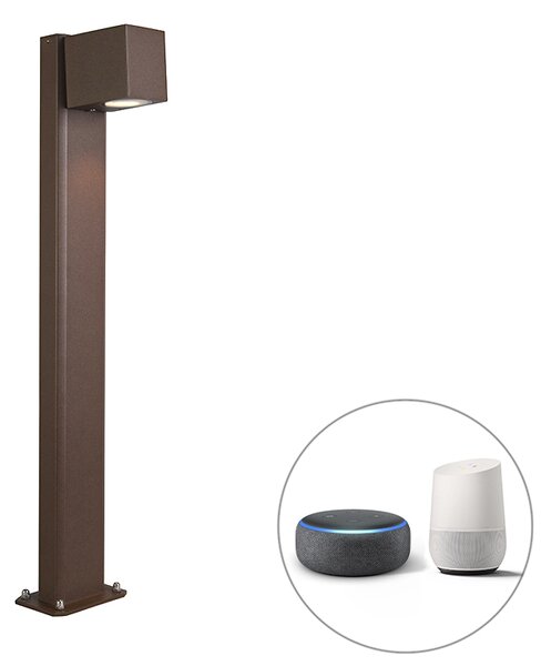 Chytrá venkovní stojací lampa 65 cm rezavě hnědá IP44 vč. Wifi GU10 - Baleno