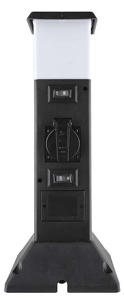 Zahradní sloupek 230V 2Z - PG05, s LED osvětlením, černá