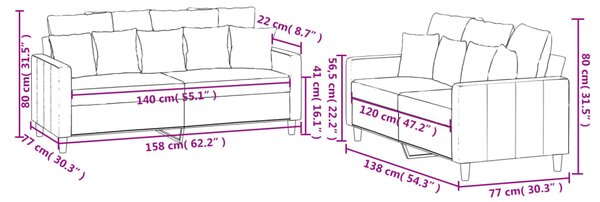 2dílná sedací souprava s poduškami tmavě šedá samet 3201701