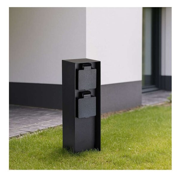 Zahradní sloupek 230V 2Z - PG12, černá
