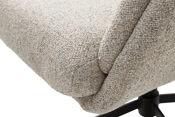 Unique Furniture Krémové bouclé otočné křeslo Sifton s podnožkou