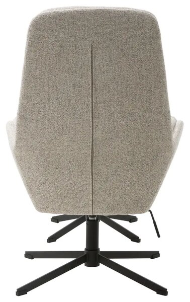 Unique Furniture Krémové bouclé otočné křeslo Sifton s podnožkou