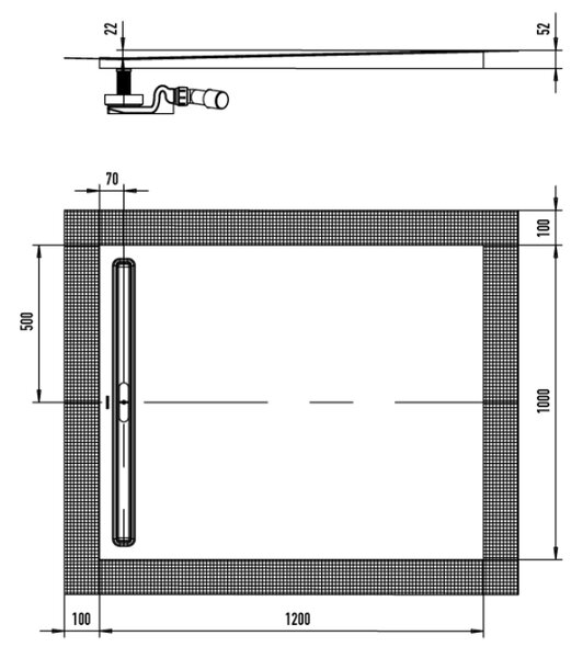 Kaldewei Nexsys - Sprchová vanička 1200x1000 mm, Secure Plus, alpská bílá