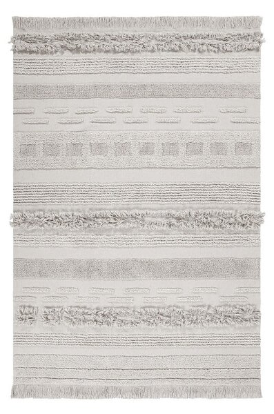 Světle šedo-krémový pratelný ručně tkaný bavlněný koberec 140x200 cm Air Natural – Lorena Canals